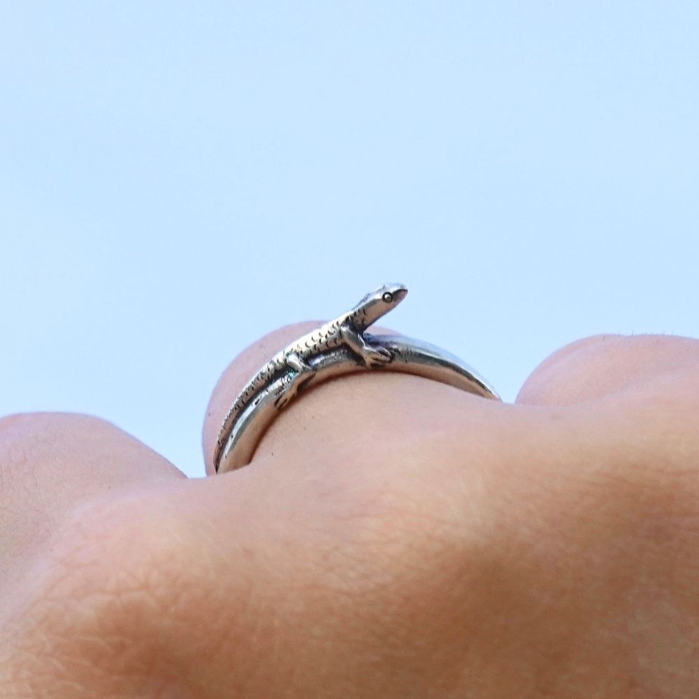 Sunning Lizard, silver
